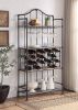 Edina Wine Shelf; Oak &amp; Sandy Black Finish DN01060