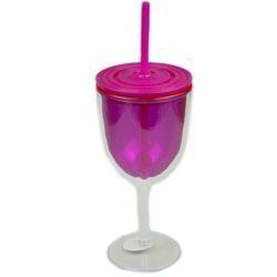 12oz Hot Pink Wine Sipper (pack of 12)