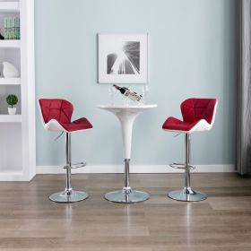 Bar Stool Wine Red Faux Leather