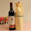 3Pcs Yellow Burlap Wine Bags with Drawstring Wine Bottle Gift Bags for Festival Wedding Dinner Party