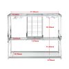 Bar Serving Cart with Glass Holder and Wine Rack, 3-Tier Kitchen Trolley with Tempered Glass Shelves and Chrome-Finished Metal Frame, Mobile Wine Cart