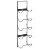 Wall Mounted Wine Rack for 5 Bottles Black Iron