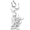 Wine Rack Flame Shape Aluminum Silver 9 Bottles