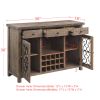 Raphaela Server w/Cup Holder &amp; Wine Rack in Weathered Cherry Finish DN00983